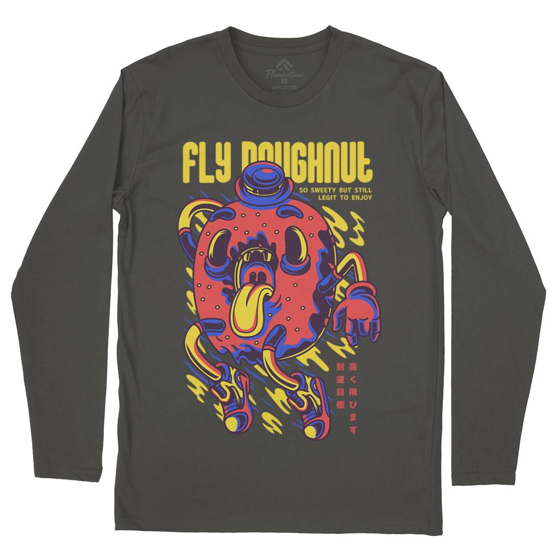 Fly Doughnut Mens Long Sleeve T-Shirt Food D777