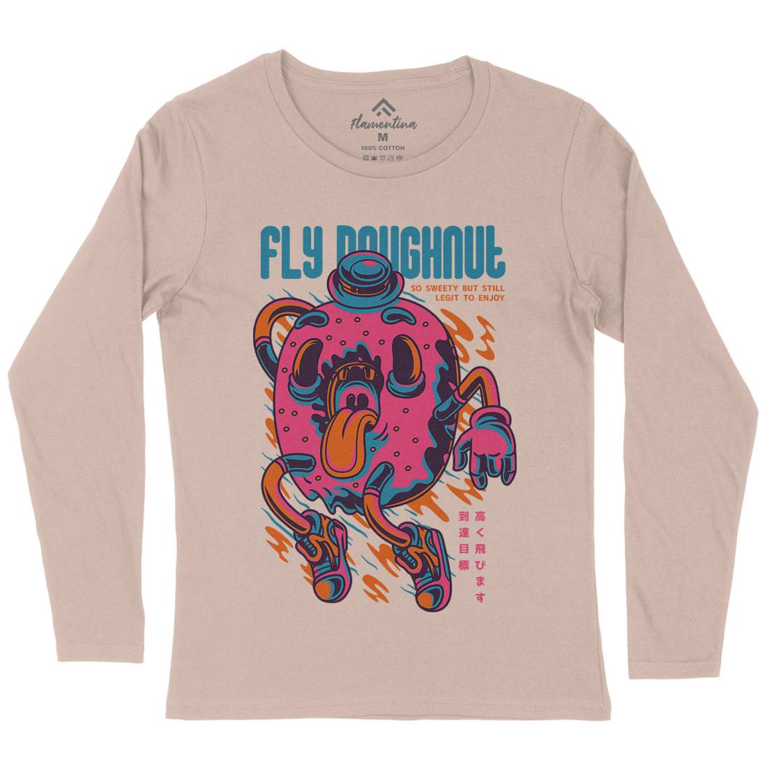 Fly Doughnut Womens Long Sleeve T-Shirt Food D777