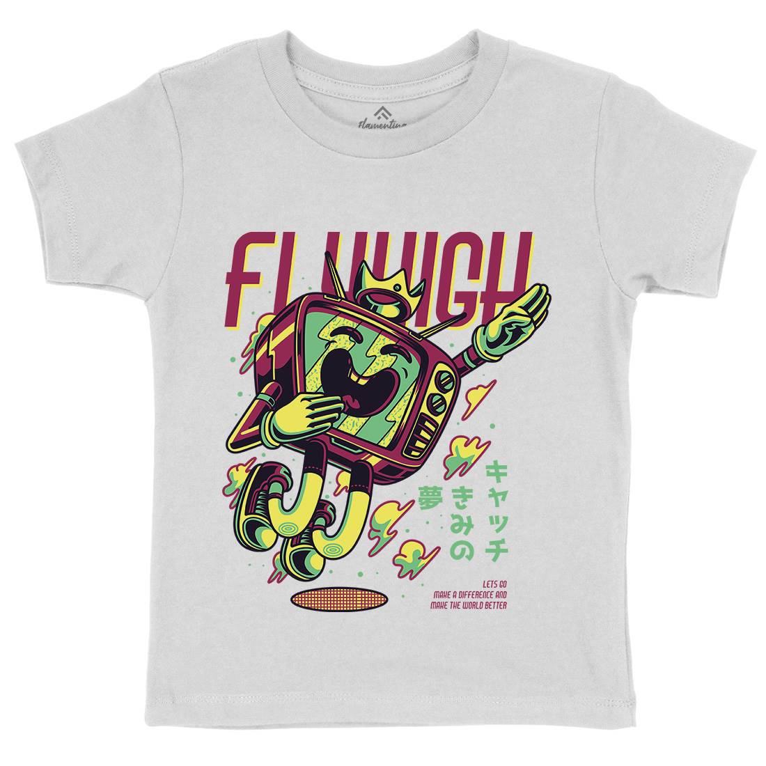 Fly High Kids Organic Crew Neck T-Shirt Media D778