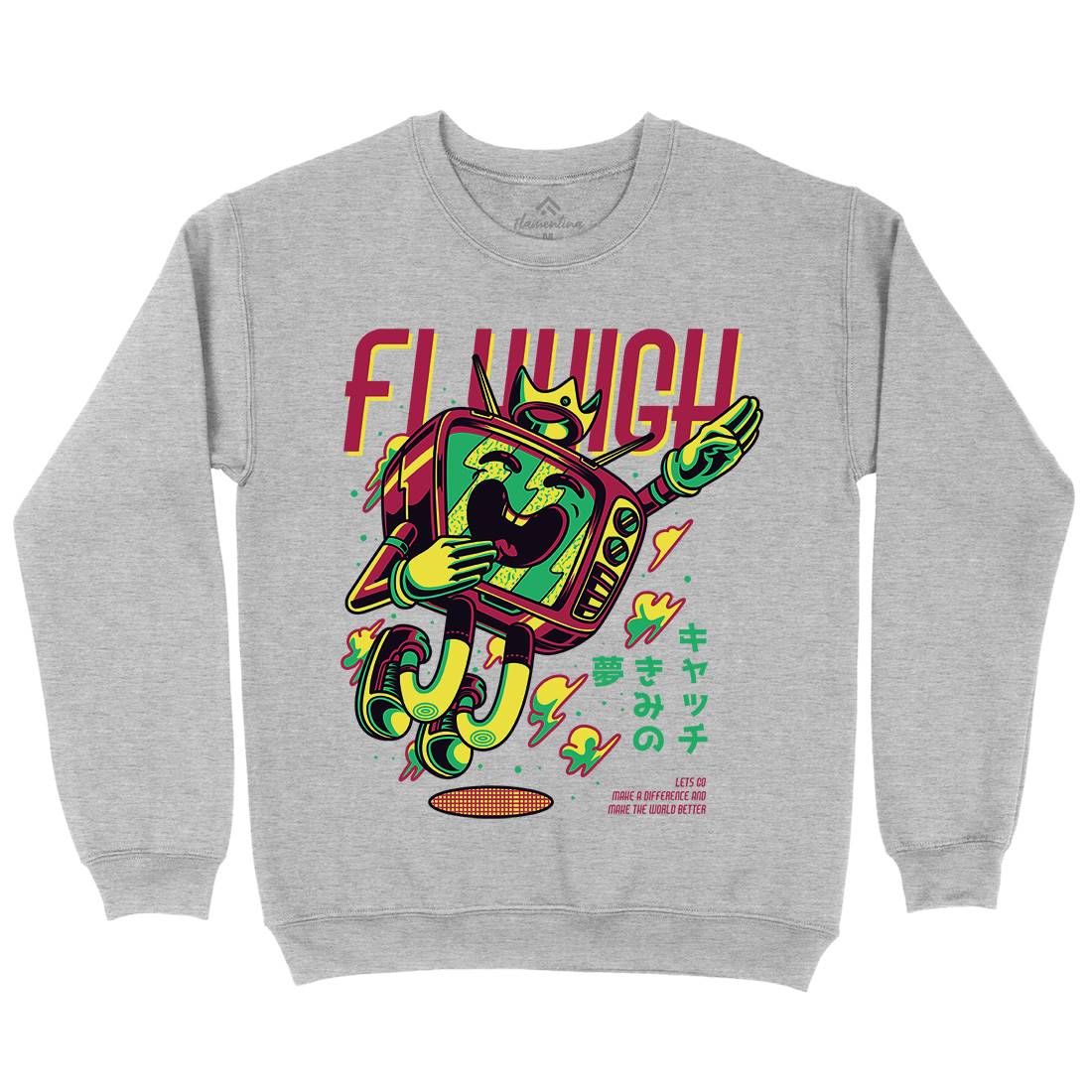 Fly High Mens Crew Neck Sweatshirt Media D778