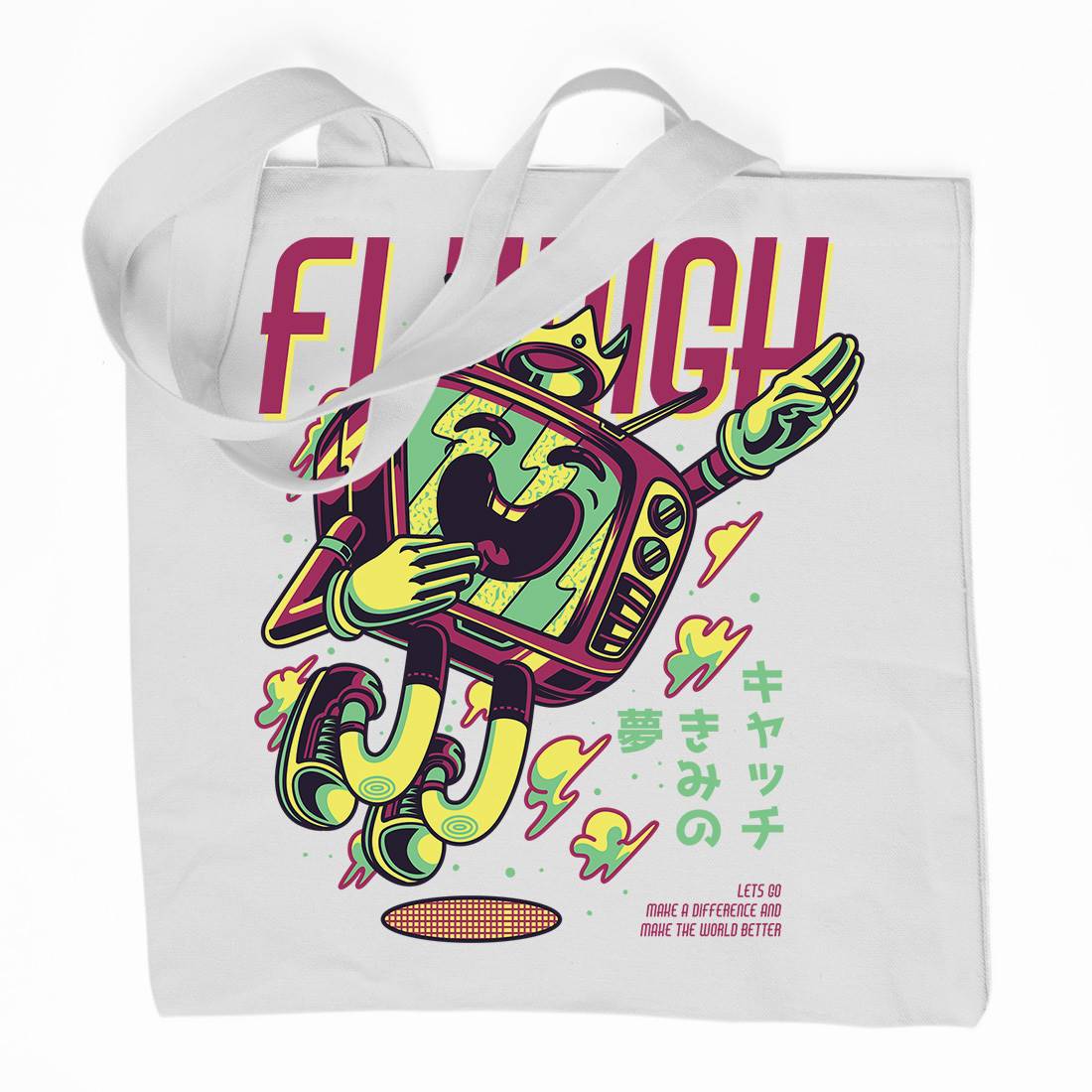 Fly High Organic Premium Cotton Tote Bag Media D778