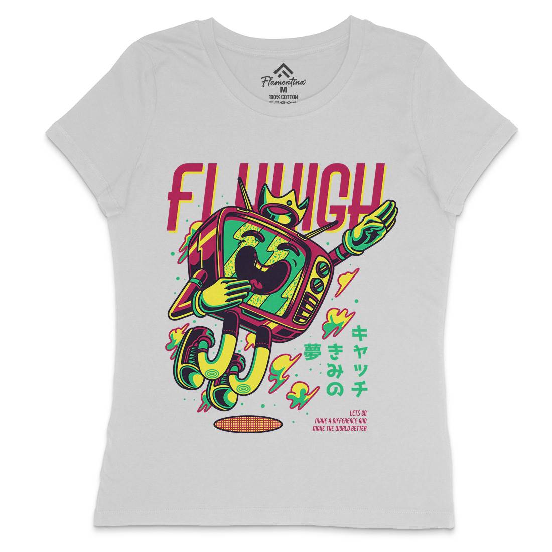 Fly High Womens Crew Neck T-Shirt Media D778