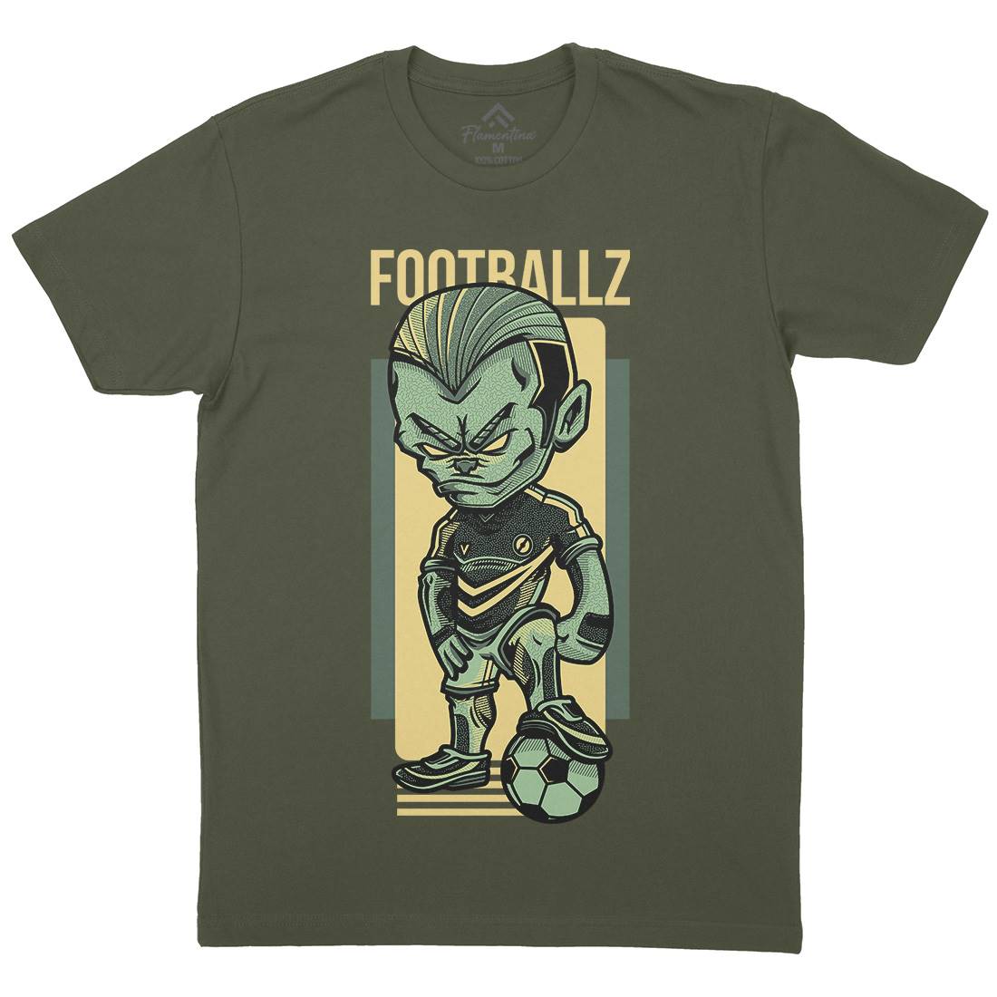 Football Mens Organic Crew Neck T-Shirt Sport D779