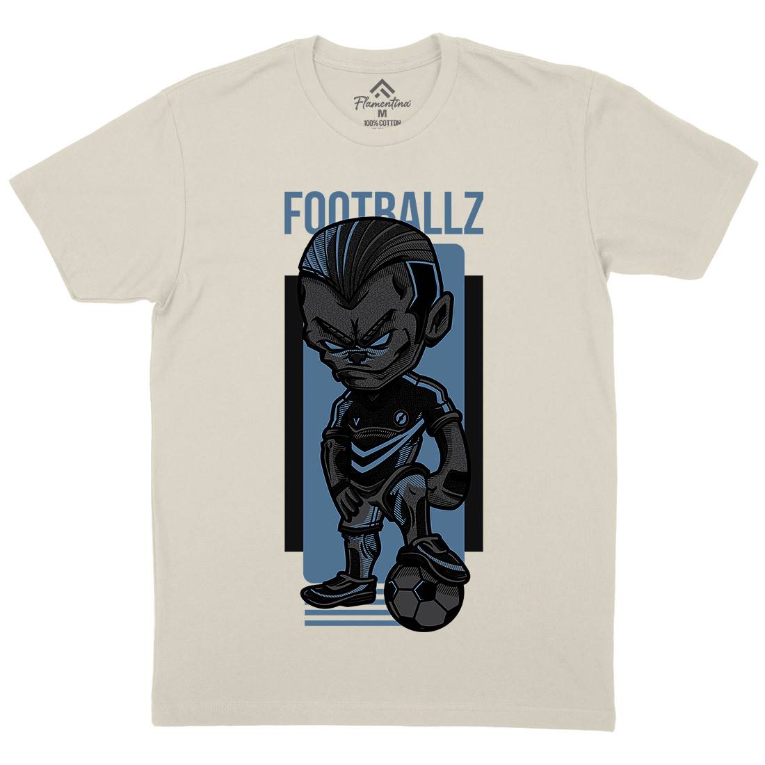 Football Mens Organic Crew Neck T-Shirt Sport D779