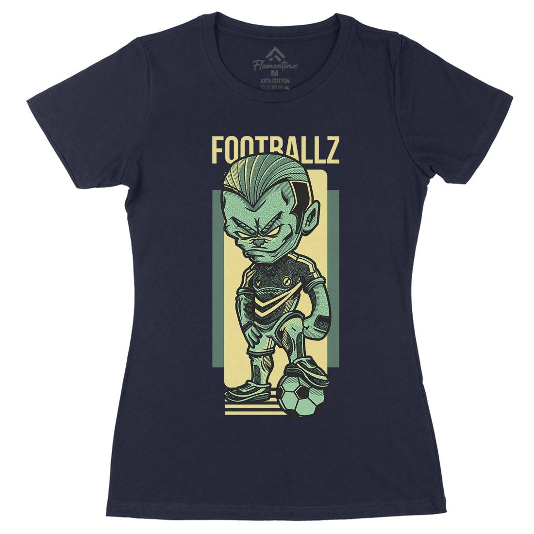 Football Womens Organic Crew Neck T-Shirt Sport D779