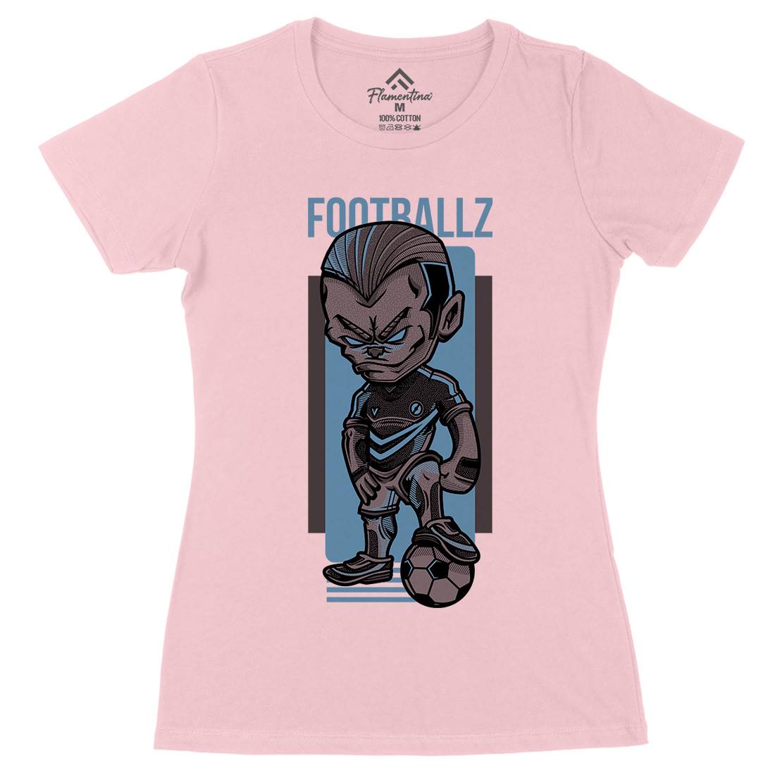 Football Womens Organic Crew Neck T-Shirt Sport D779