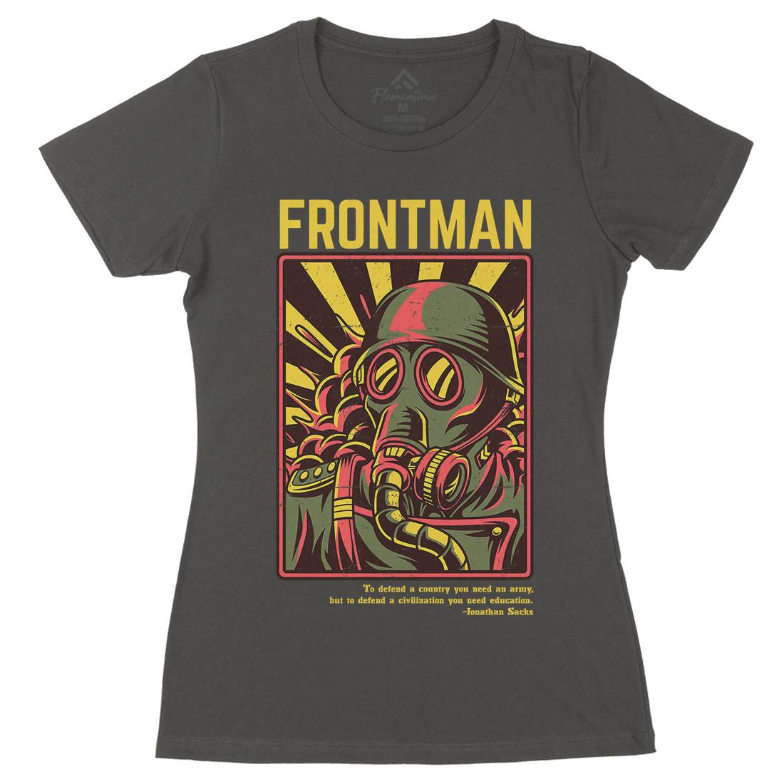 Frontman Womens Organic Crew Neck T-Shirt Army D781