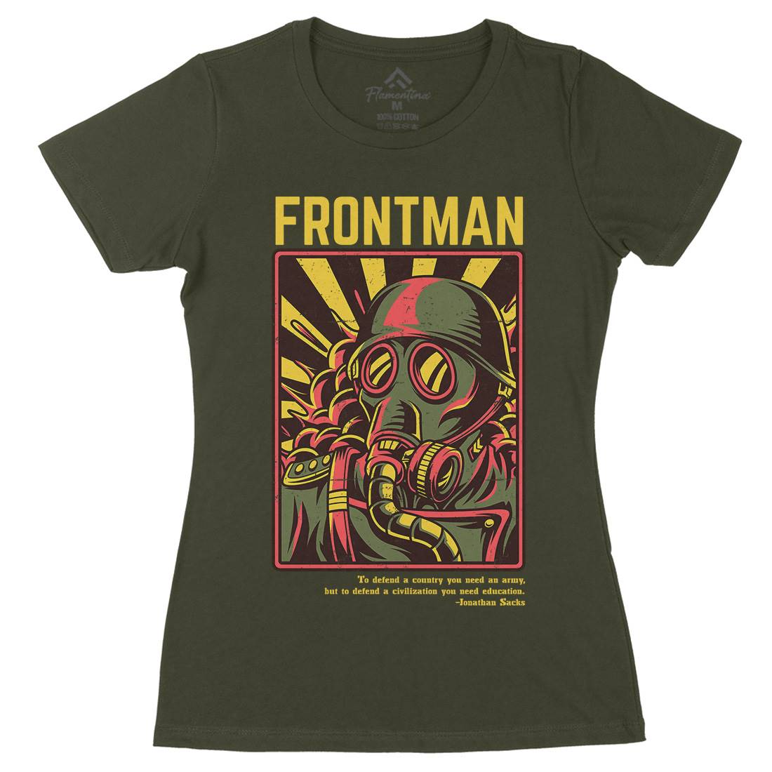 Frontman Womens Organic Crew Neck T-Shirt Army D781