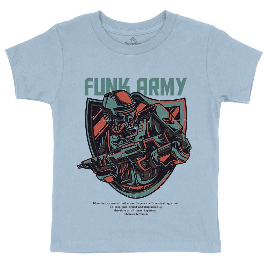 Funk Kids Crew Neck T-Shirt Army D784