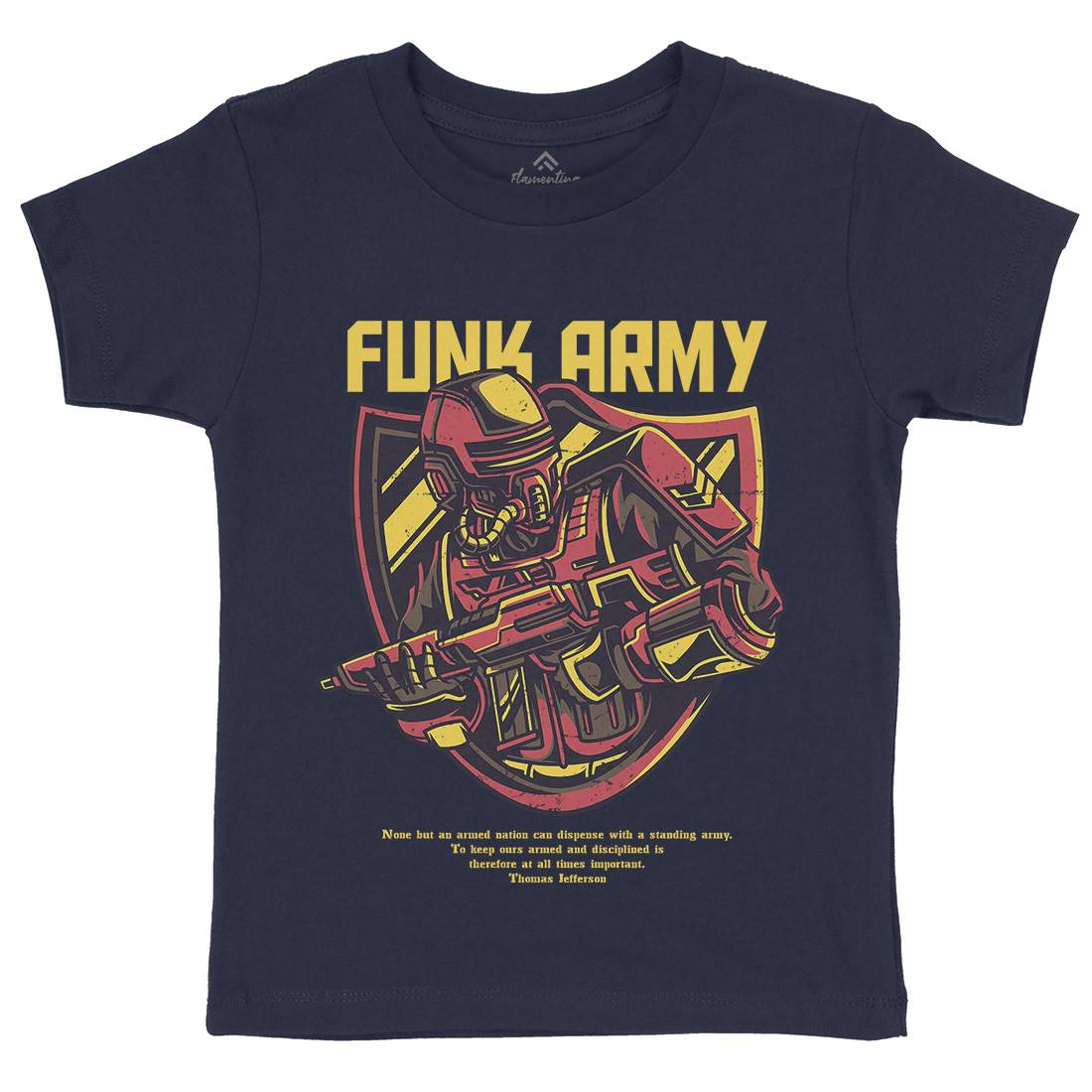 Funk Kids Crew Neck T-Shirt Army D784