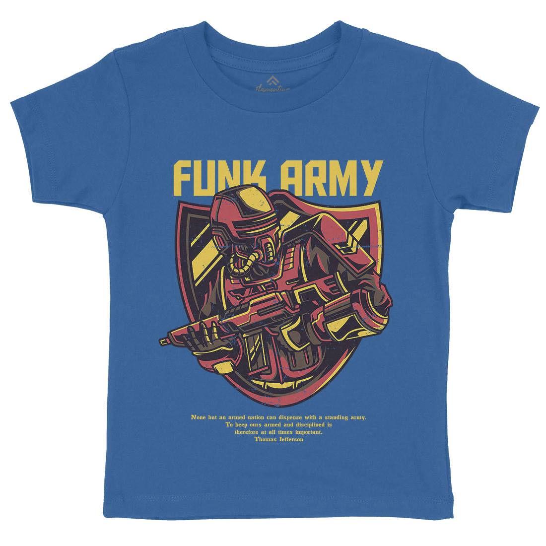Funk Kids Organic Crew Neck T-Shirt Army D784