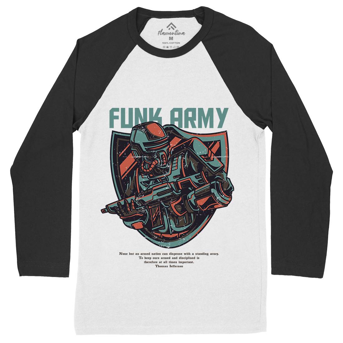Funk Mens Long Sleeve Baseball T-Shirt Army D784