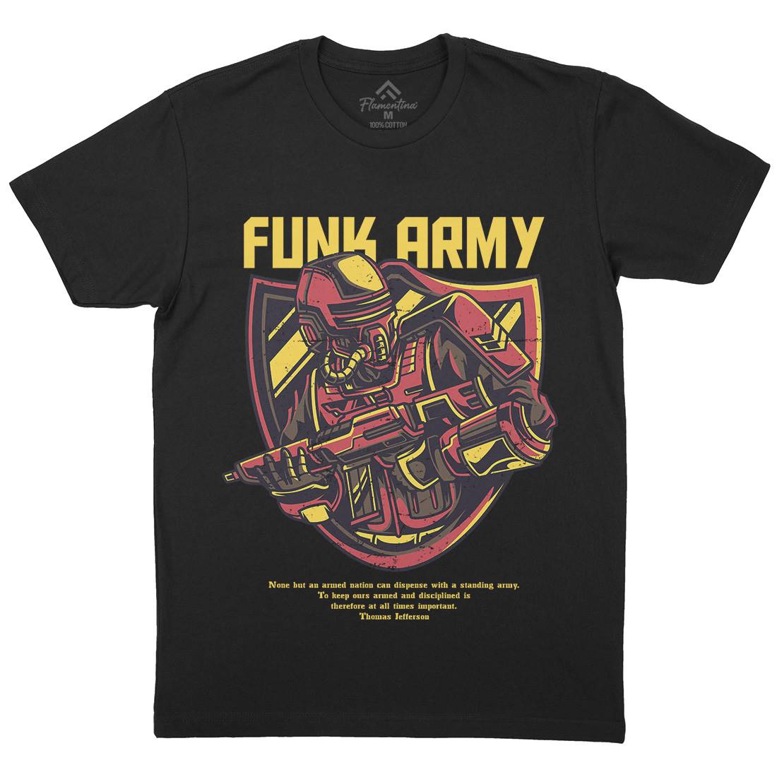 Funk Mens Organic Crew Neck T-Shirt Army D784