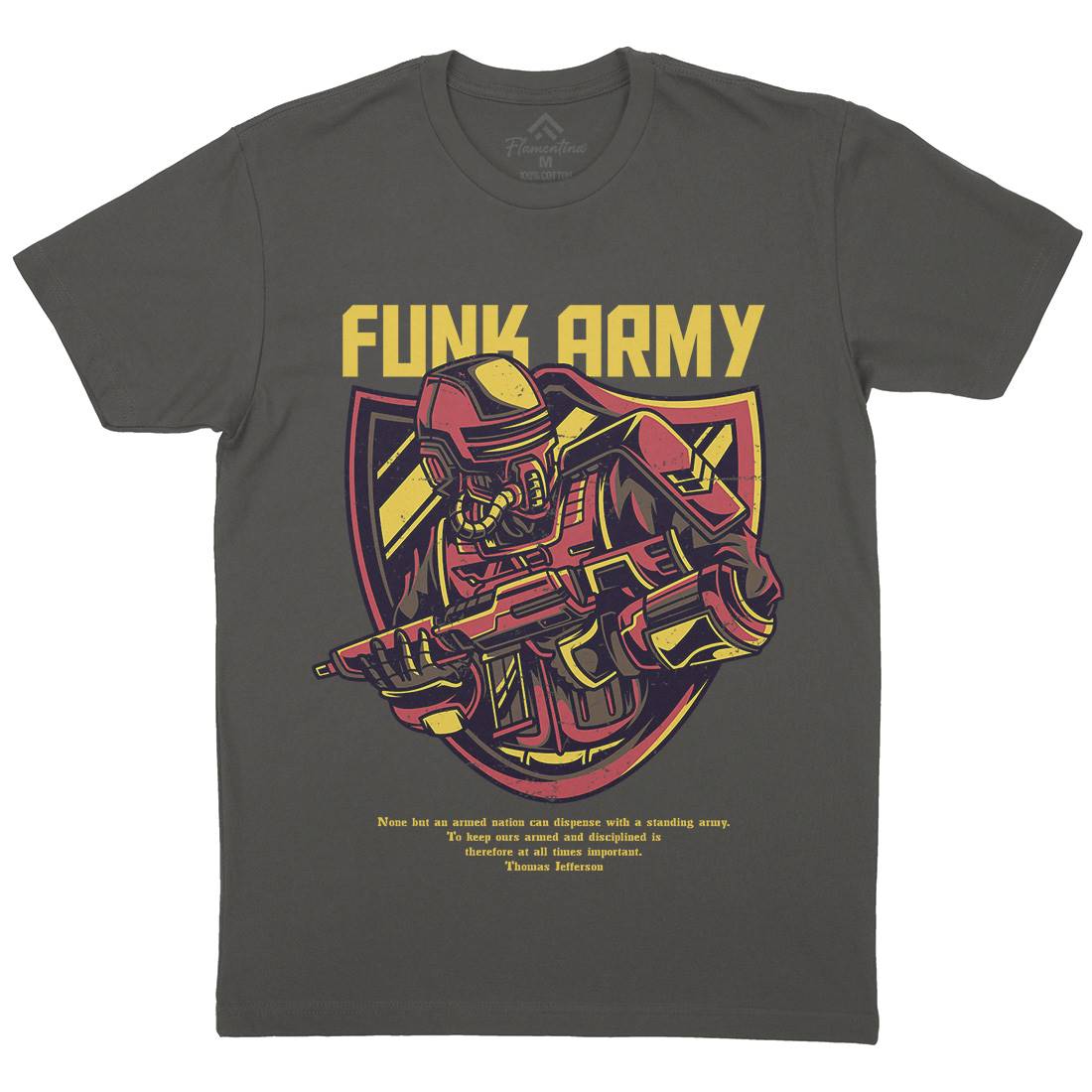 Funk Mens Crew Neck T-Shirt Army D784