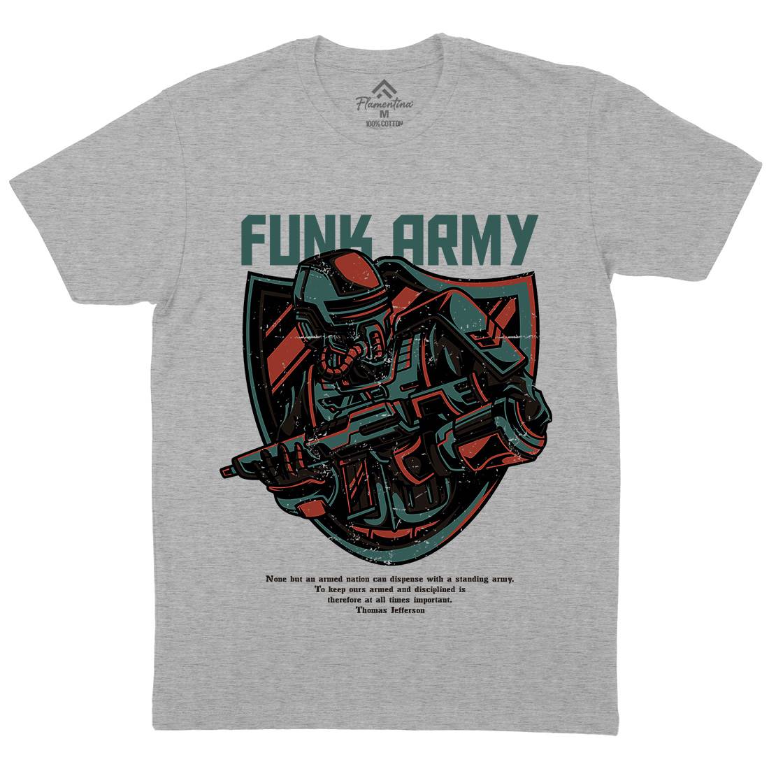 Funk Mens Organic Crew Neck T-Shirt Army D784
