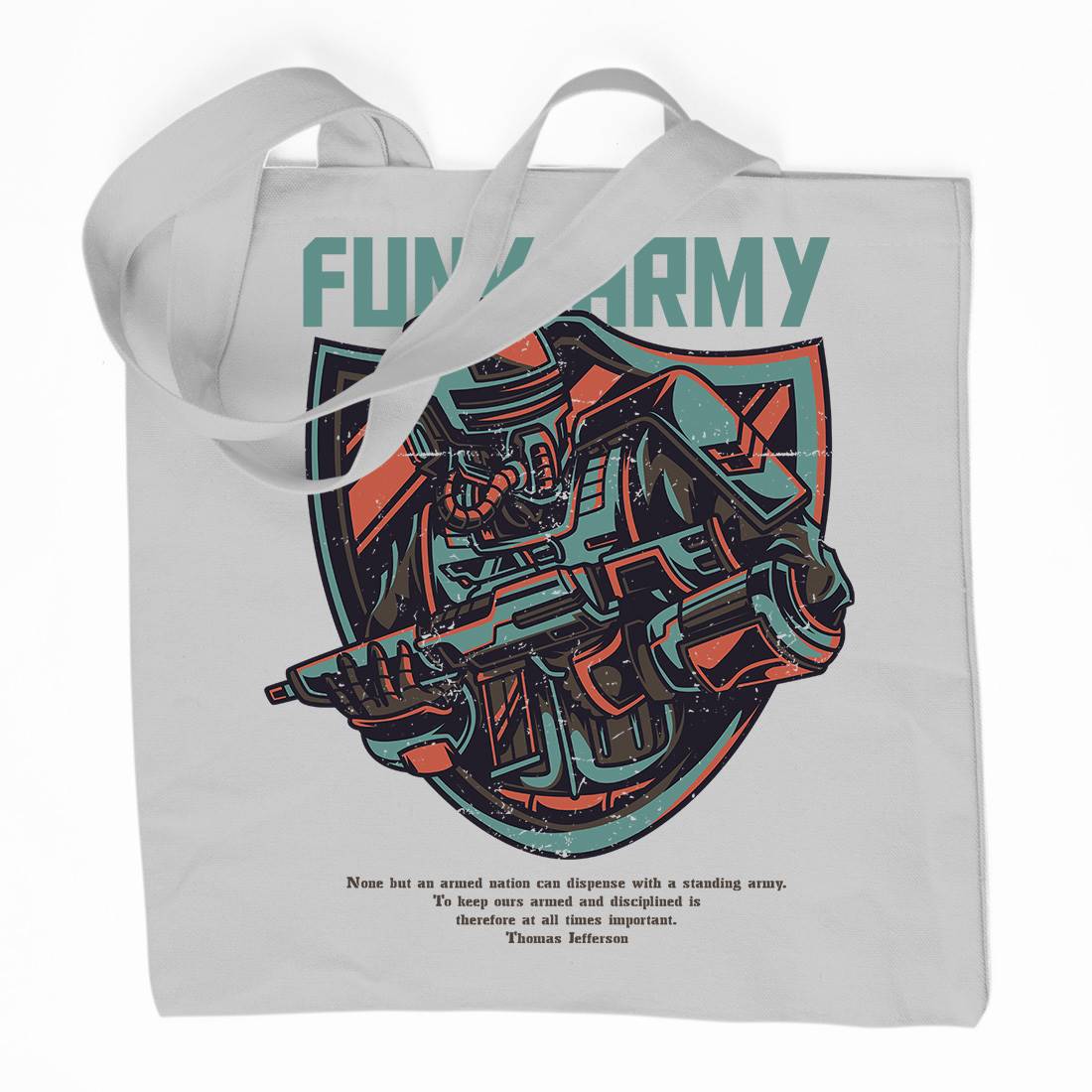 Funk Organic Premium Cotton Tote Bag Army D784