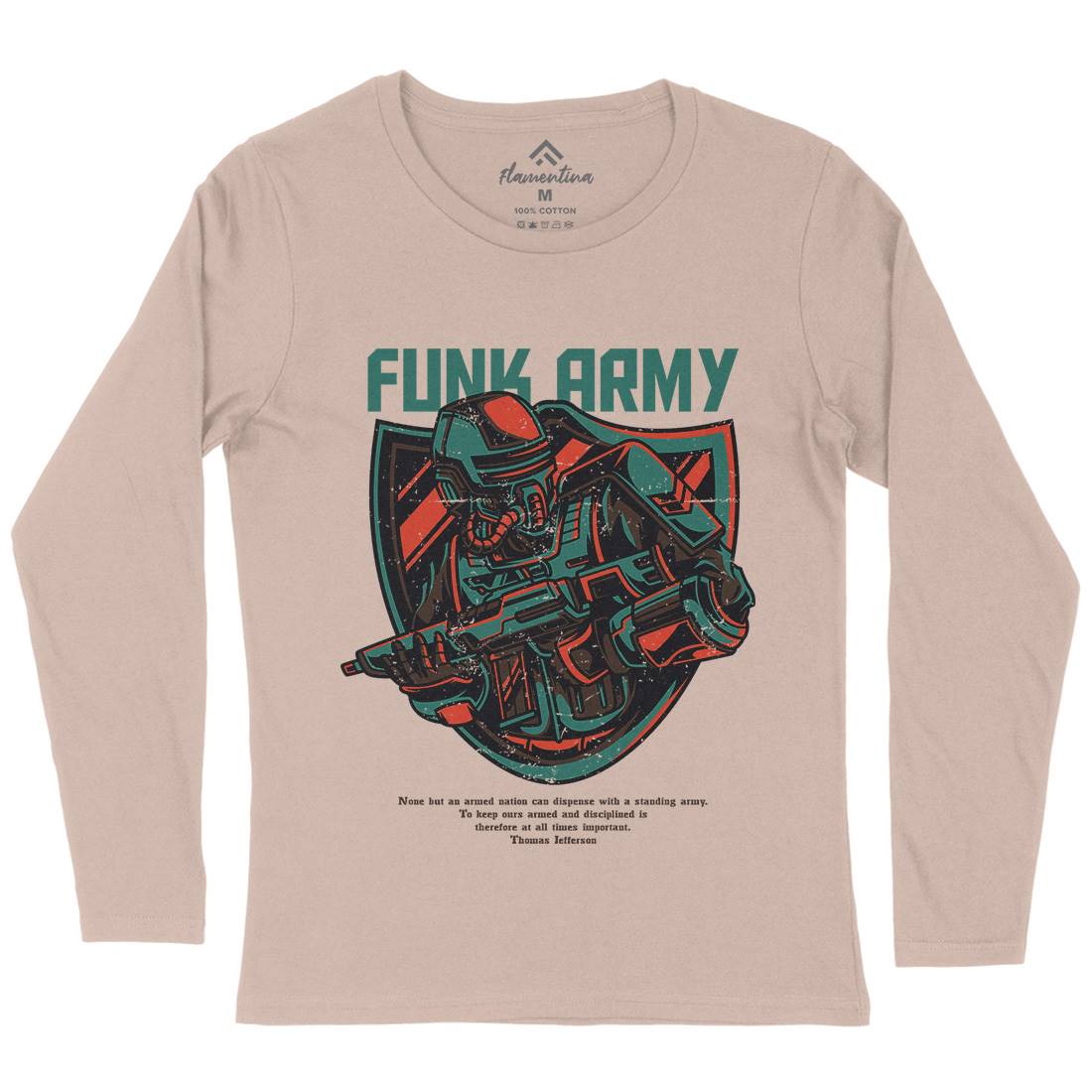 Funk Womens Long Sleeve T-Shirt Army D784