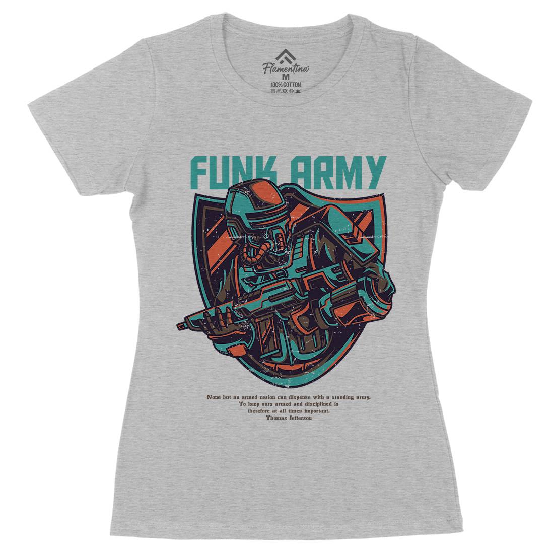 Funk Womens Organic Crew Neck T-Shirt Army D784