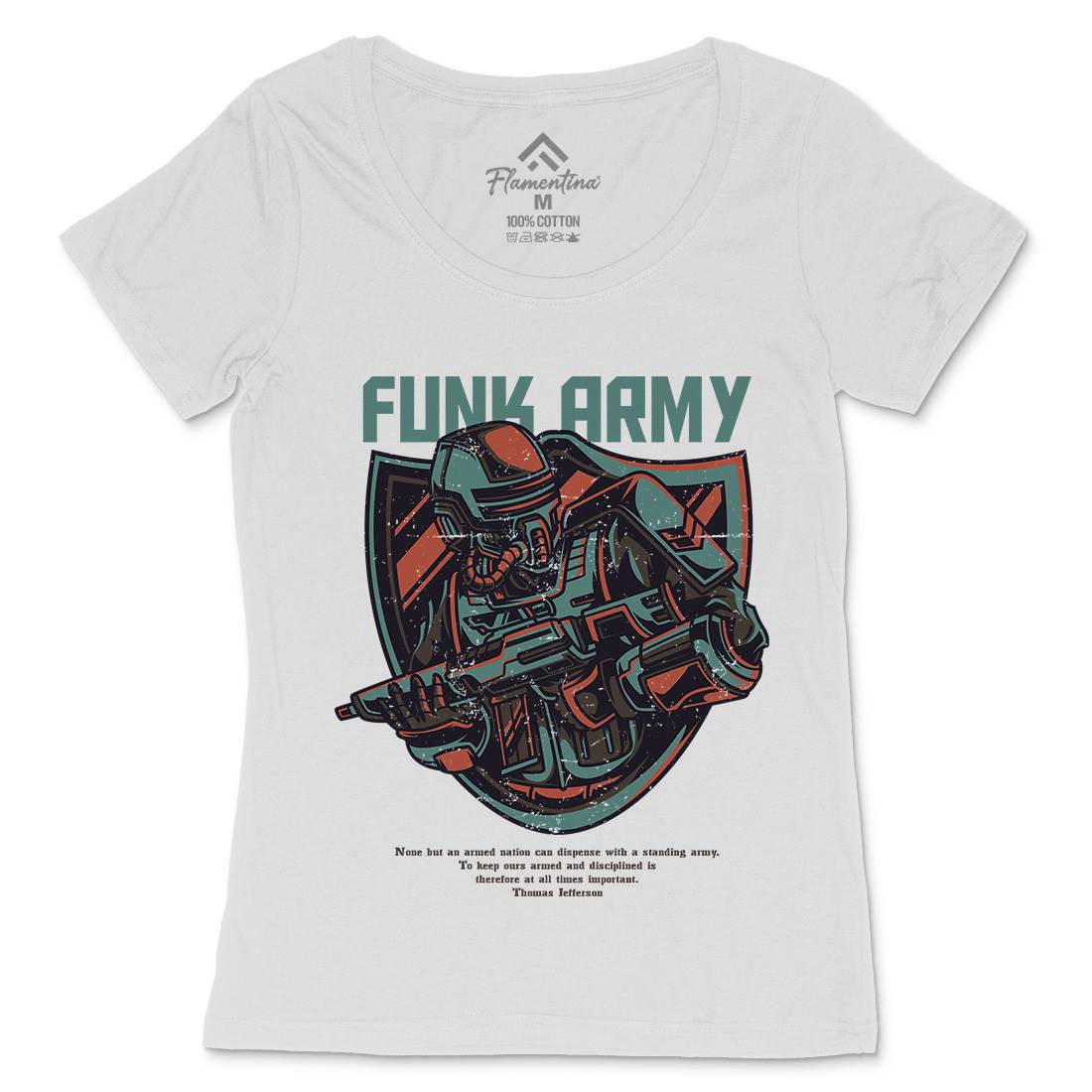 Funk Womens Scoop Neck T-Shirt Army D784