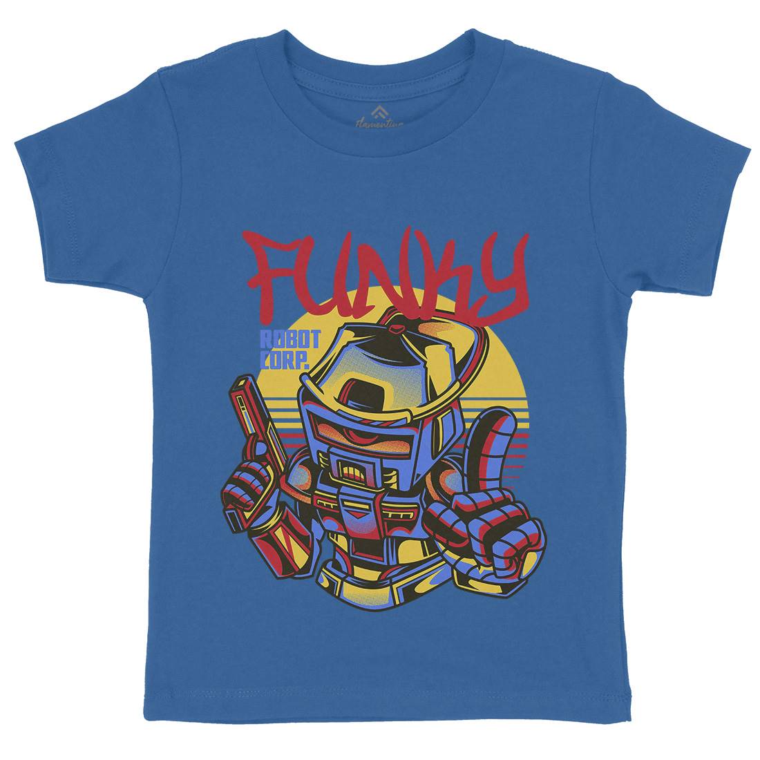 Funky Robot Kids Organic Crew Neck T-Shirt Space D785