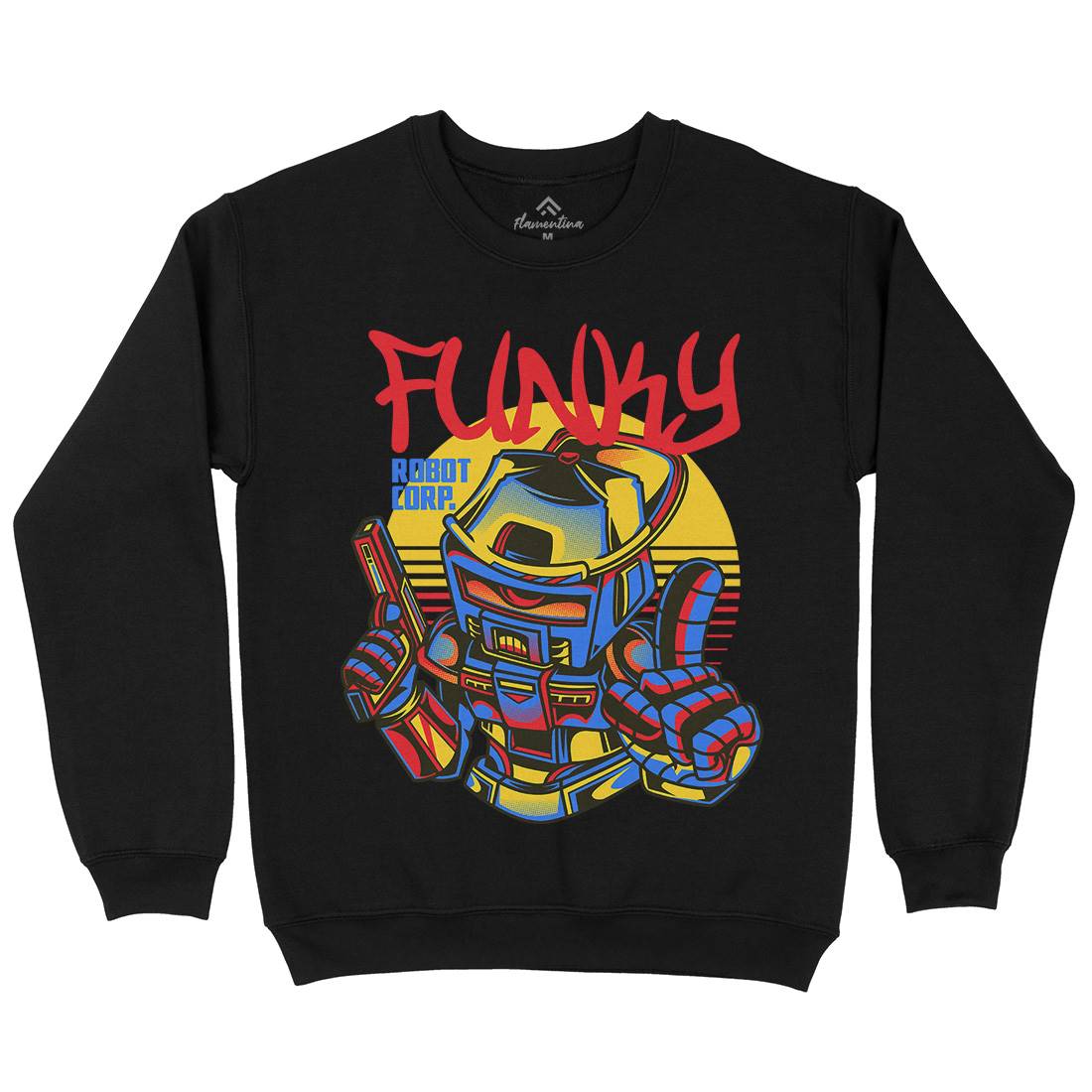 Funky Robot Mens Crew Neck Sweatshirt Space D785