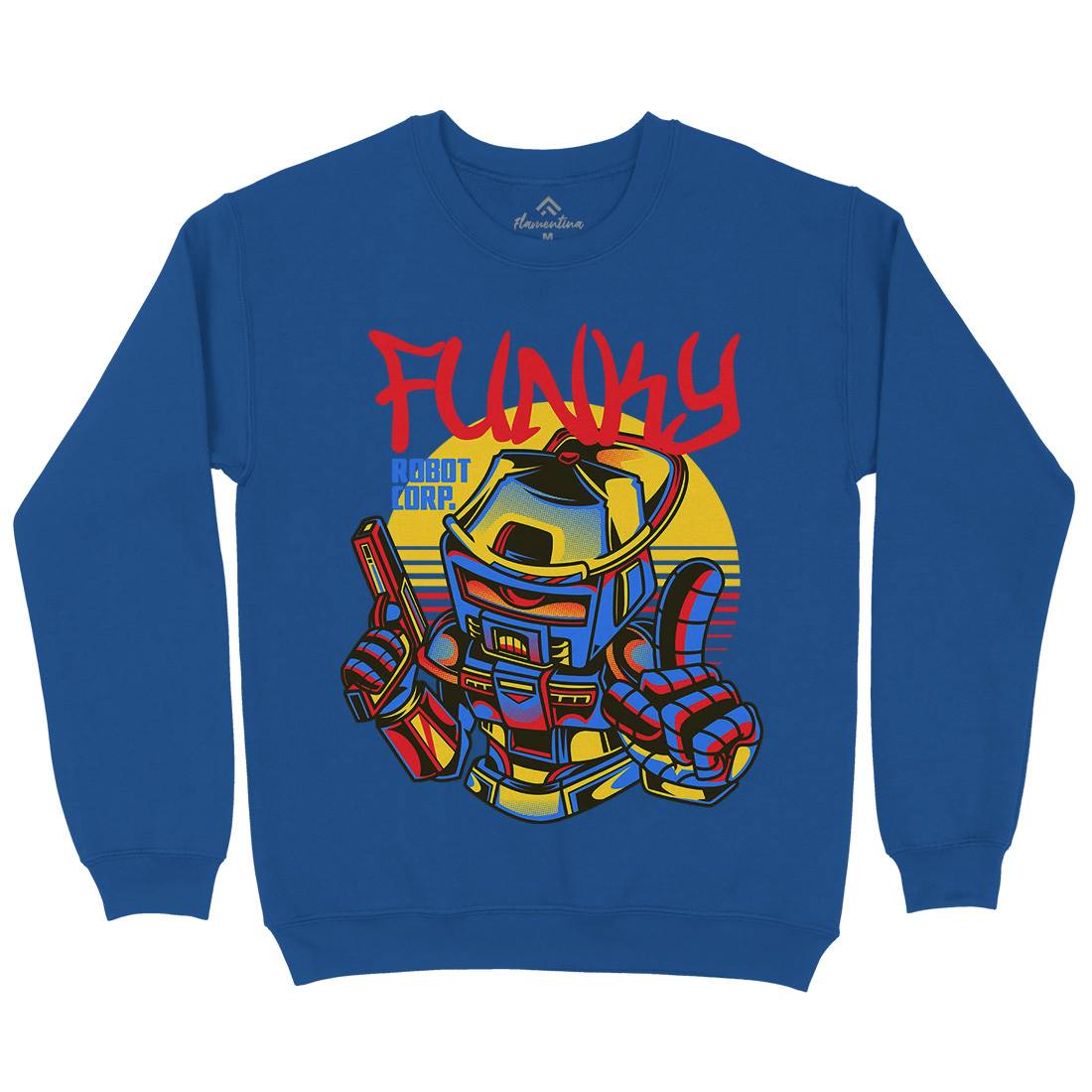 Funky Robot Mens Crew Neck Sweatshirt Space D785