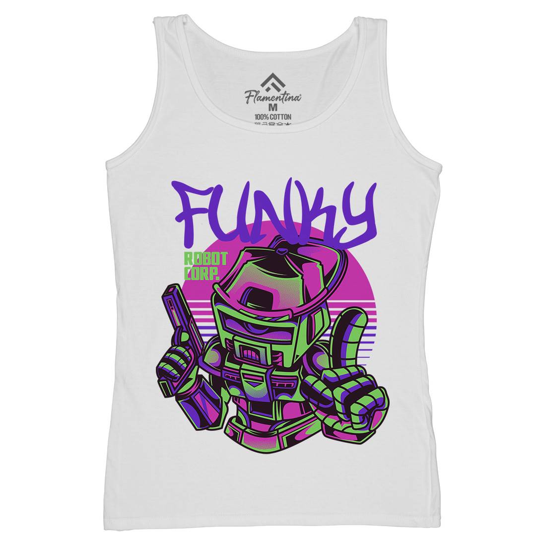 Funky Robot Womens Organic Tank Top Vest Space D785