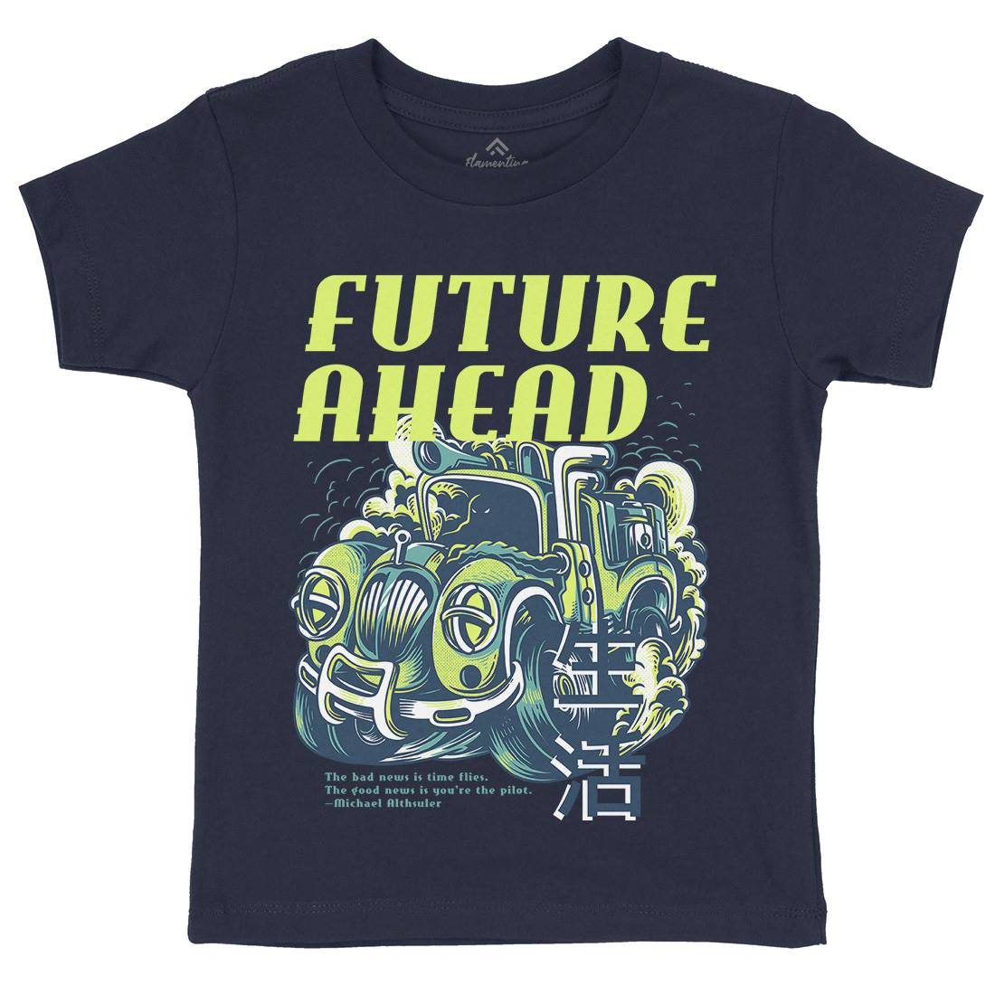 Future Ahead Kids Organic Crew Neck T-Shirt Cars D787