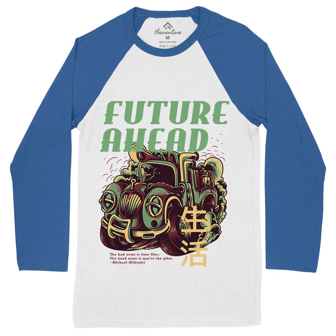 Future Ahead Mens Long Sleeve Baseball T-Shirt Cars D787
