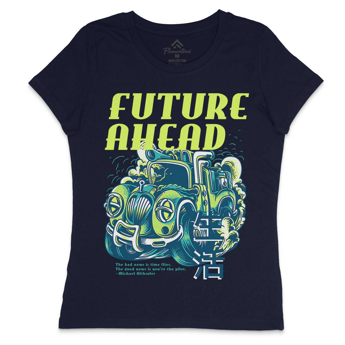 Future Ahead Womens Crew Neck T-Shirt Cars D787