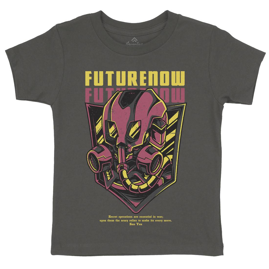 Future Now Kids Crew Neck T-Shirt Army D788