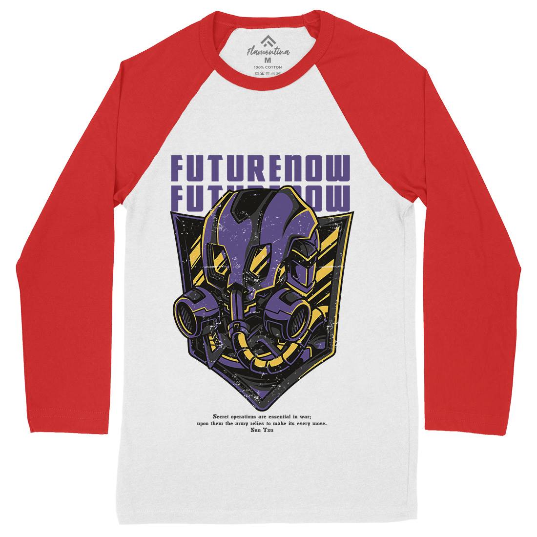 Future Now Mens Long Sleeve Baseball T-Shirt Army D788