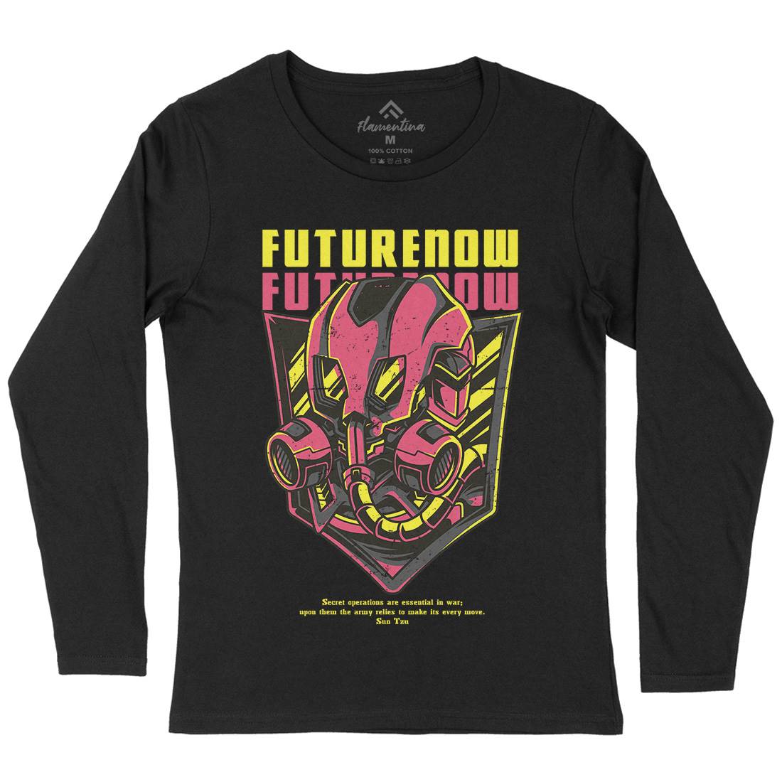 Future Now Womens Long Sleeve T-Shirt Army D788