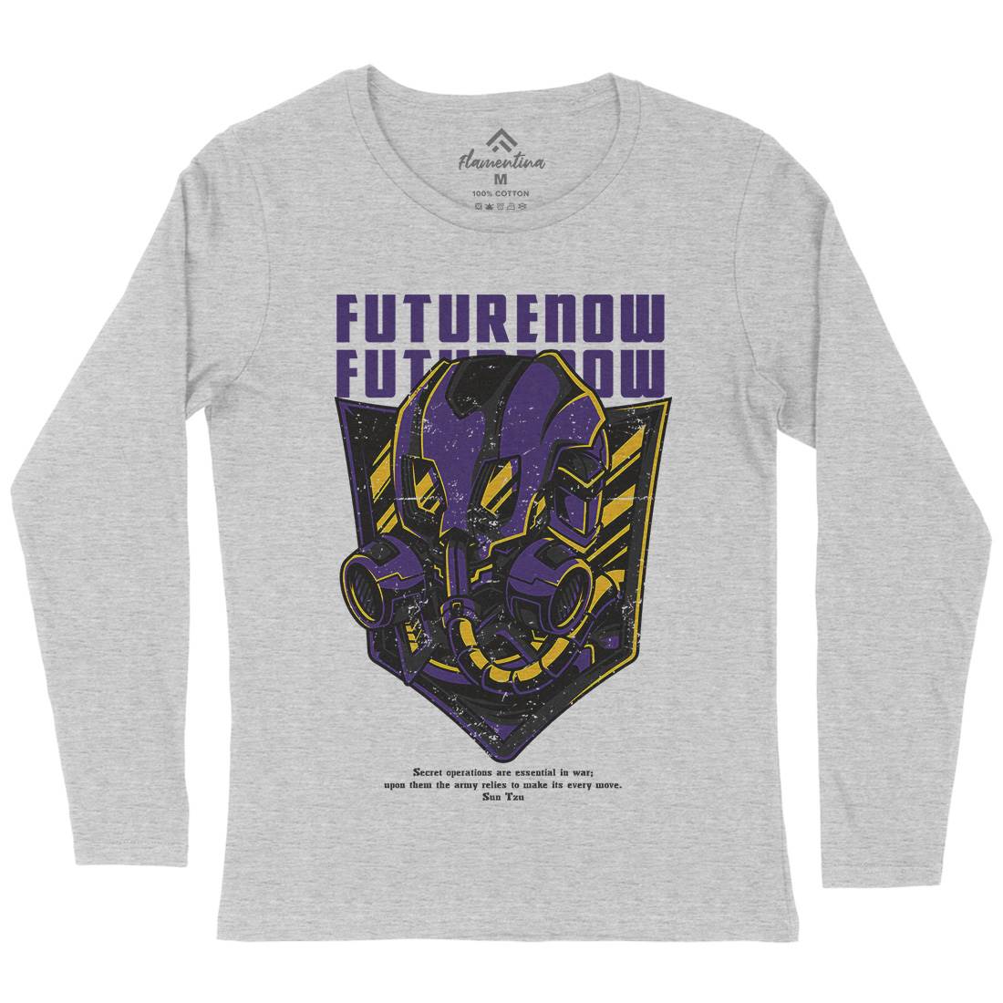 Future Now Womens Long Sleeve T-Shirt Army D788