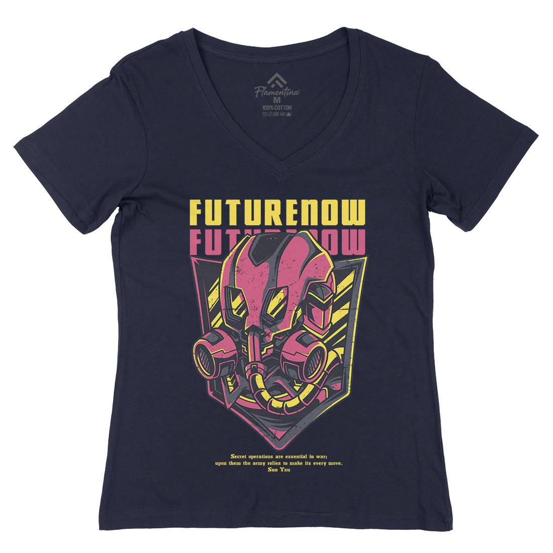 Future Now Womens Organic V-Neck T-Shirt Army D788