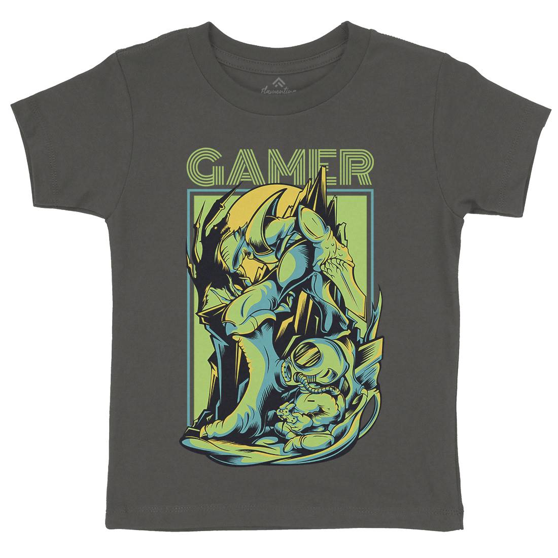 Gamer Kids Organic Crew Neck T-Shirt Geek D789