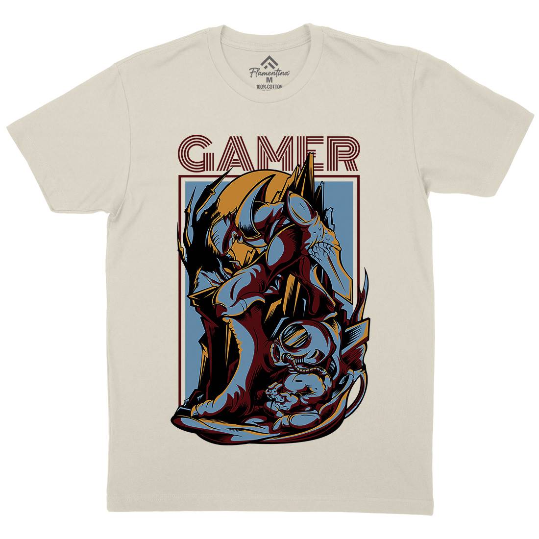 Gamer Mens Organic Crew Neck T-Shirt Geek D789
