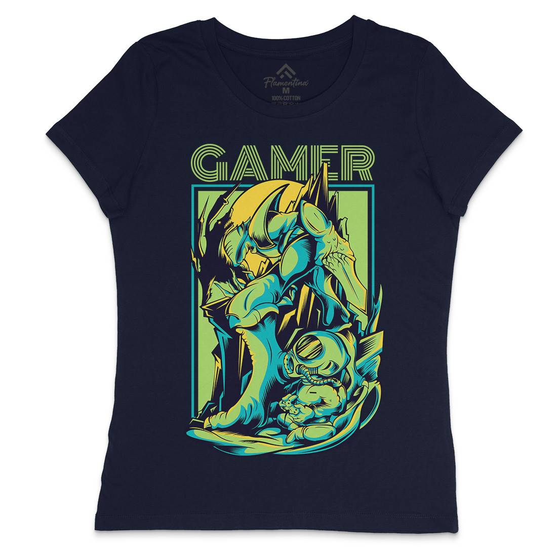 Gamer Womens Crew Neck T-Shirt Geek D789