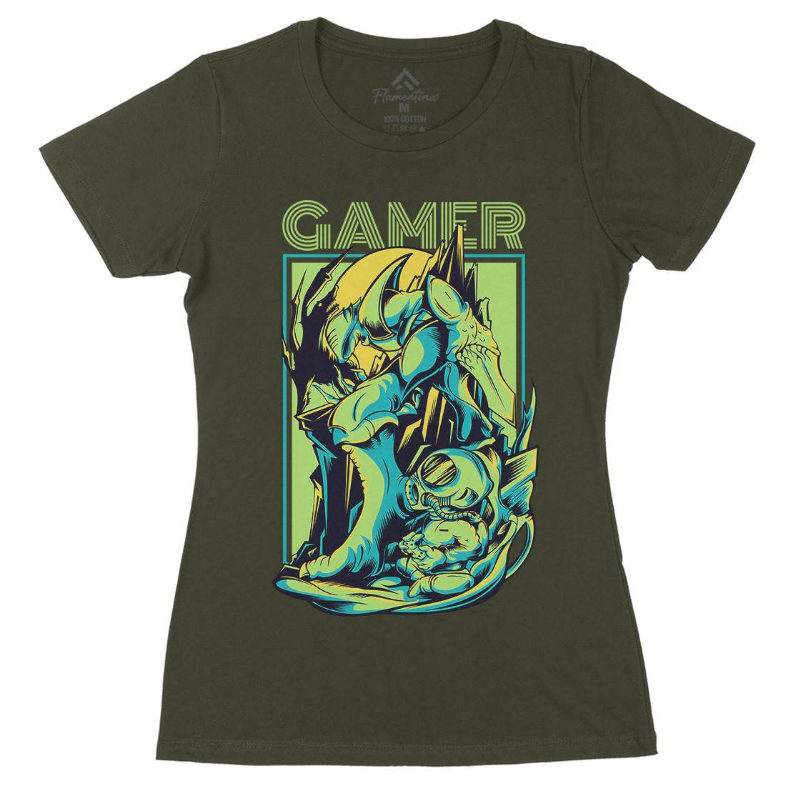 Gamer Womens Organic Crew Neck T-Shirt Geek D789