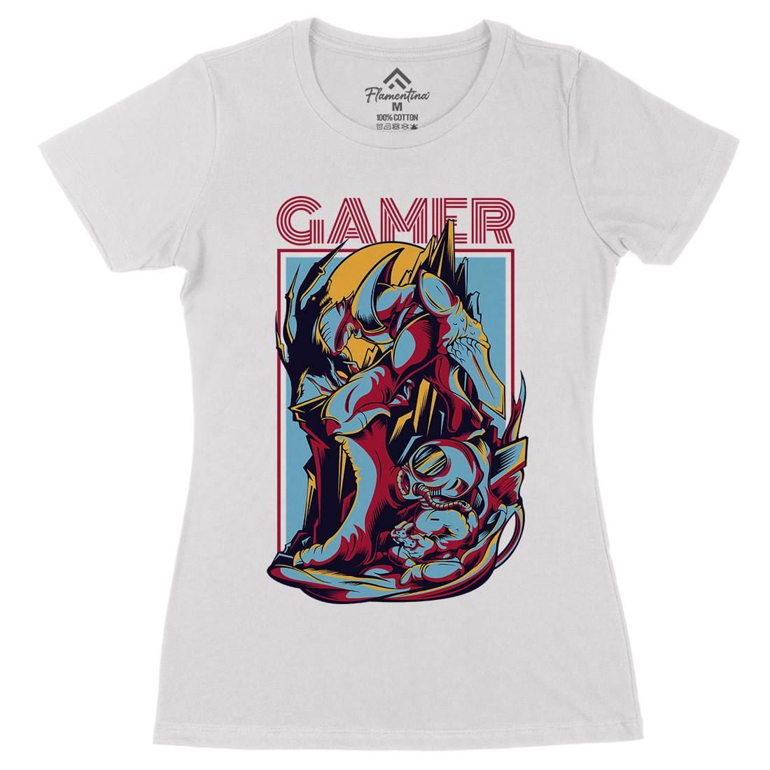 Gamer Womens Organic Crew Neck T-Shirt Geek D789