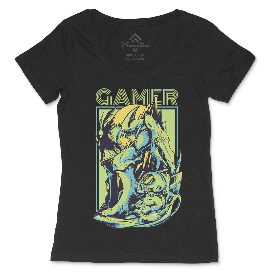 Gamer Womens Scoop Neck T-Shirt Geek D789