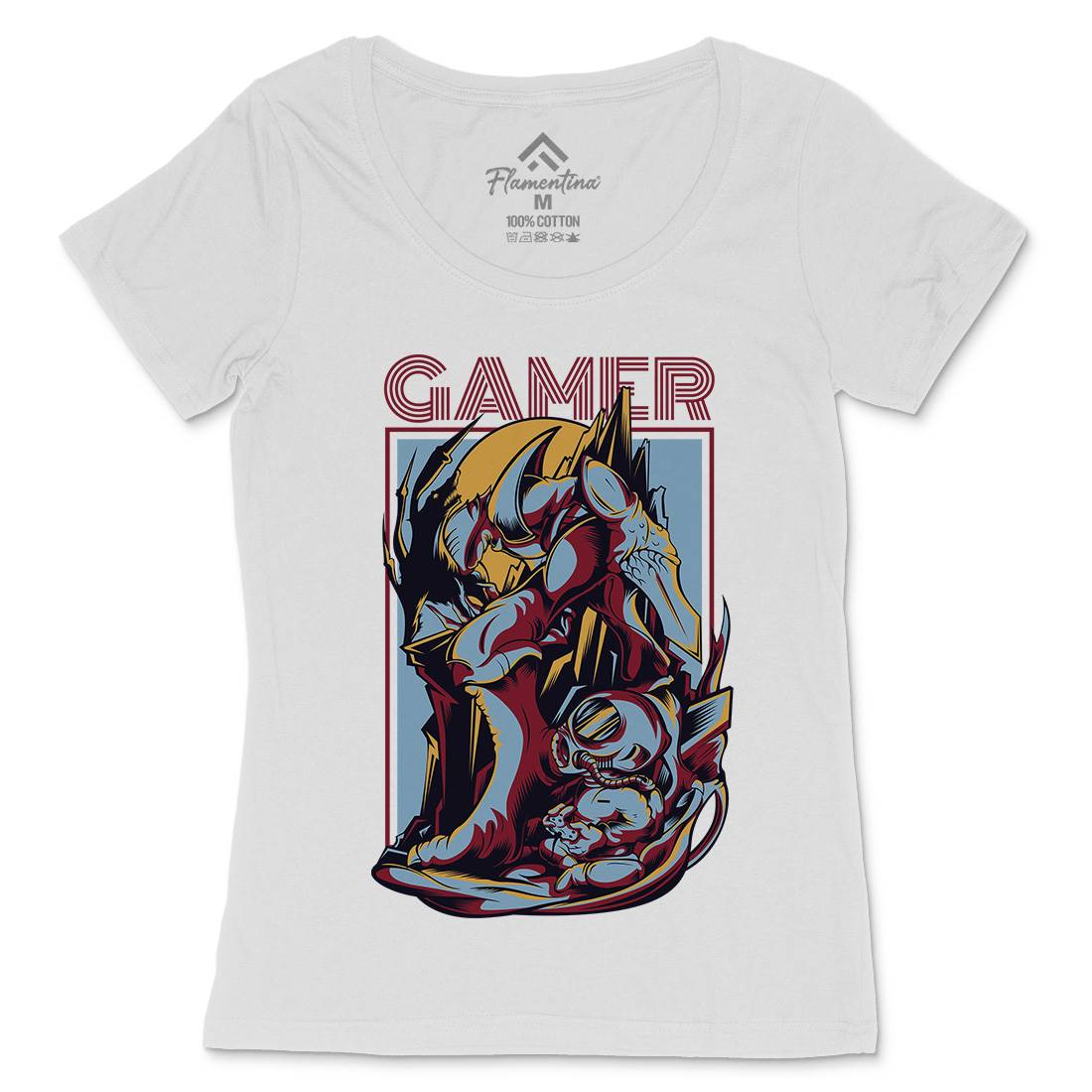 Gamer Womens Scoop Neck T-Shirt Geek D789