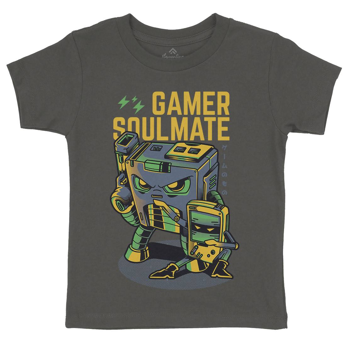 Gamer Soulmate Kids Organic Crew Neck T-Shirt Geek D790