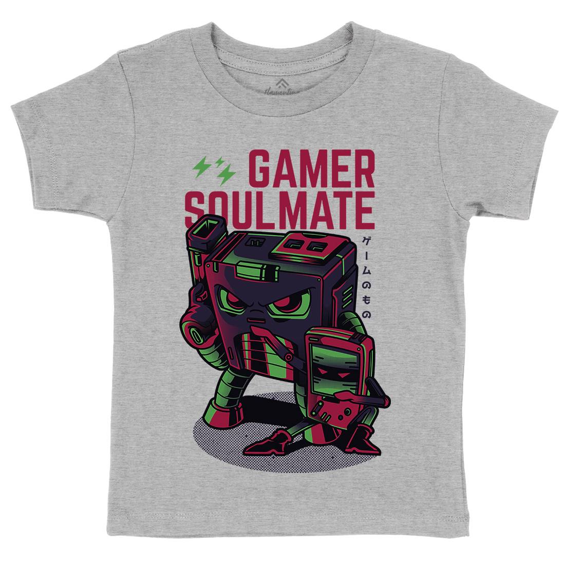 Gamer Soulmate Kids Crew Neck T-Shirt Geek D790