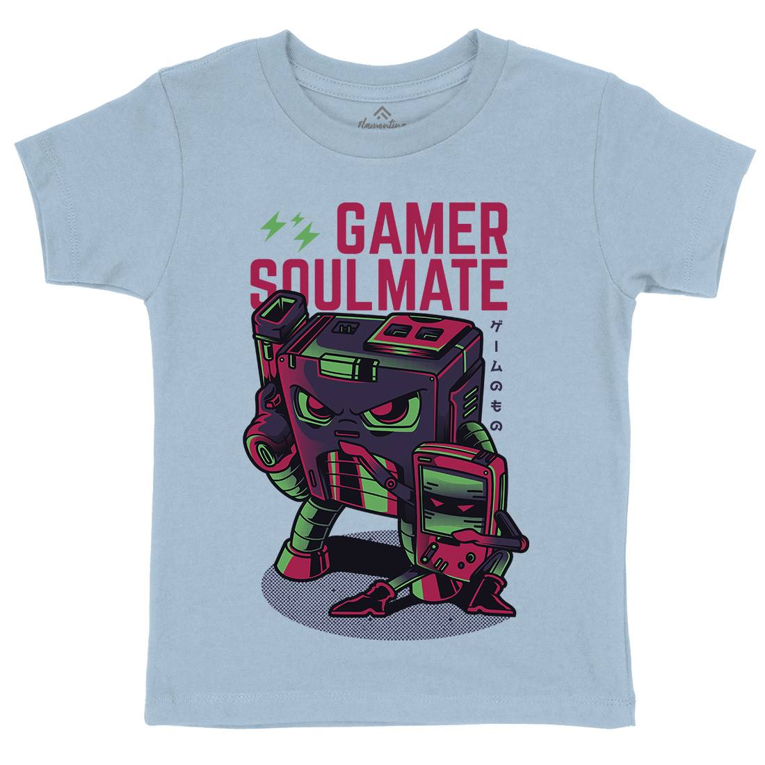 Gamer Soulmate Kids Organic Crew Neck T-Shirt Geek D790
