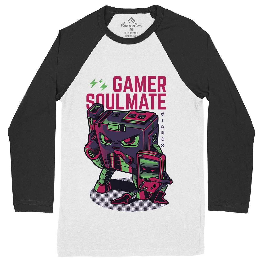 Gamer Soulmate Mens Long Sleeve Baseball T-Shirt Geek D790
