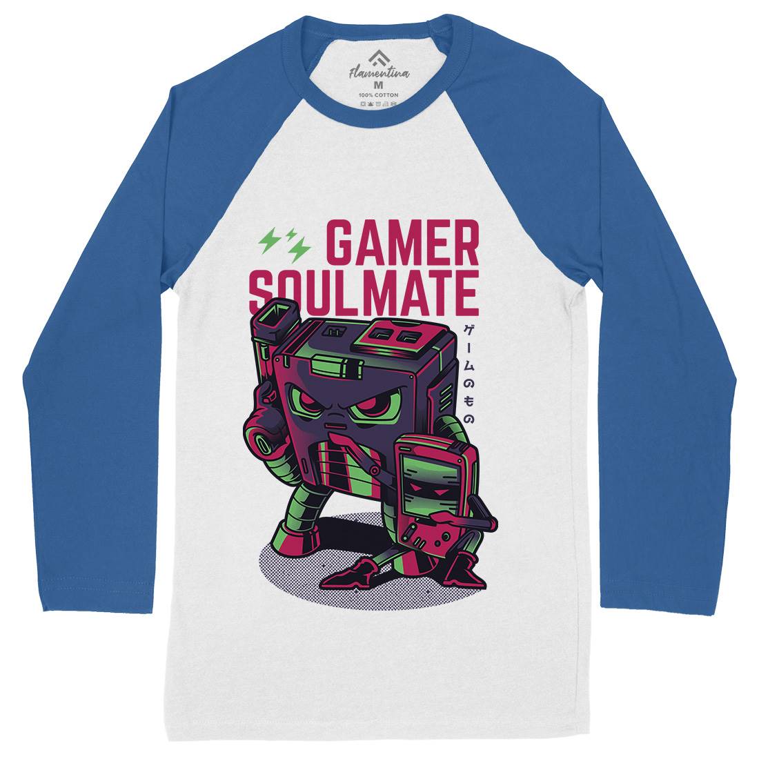 Gamer Soulmate Mens Long Sleeve Baseball T-Shirt Geek D790