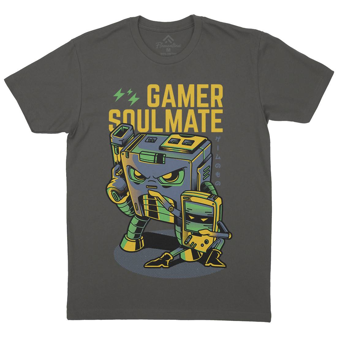 Gamer Soulmate Mens Organic Crew Neck T-Shirt Geek D790