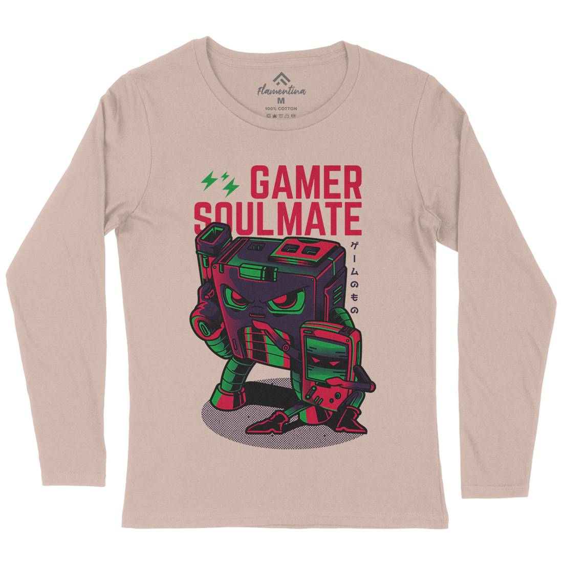 Gamer Soulmate Womens Long Sleeve T-Shirt Geek D790