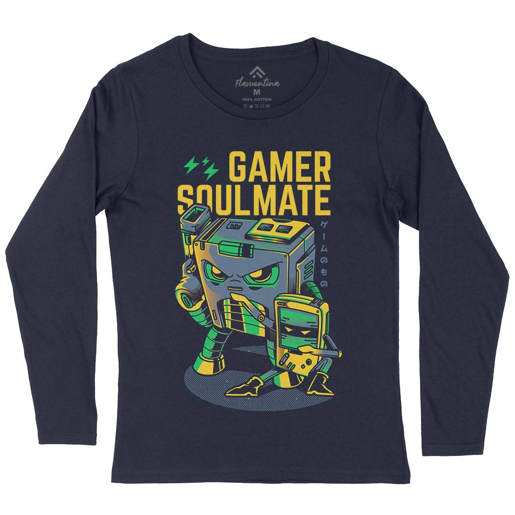 Gamer Soulmate Womens Long Sleeve T-Shirt Geek D790